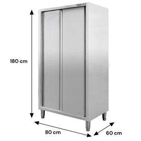 Dulap depozitare inox cu trecere 2 usi laterala, 80x60x180 cm