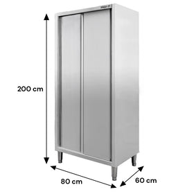 Dulap depozitare inox cu trecere 2 usi laterala, 80x60x200 cm Dulap de trecere 80x60x200 cm
