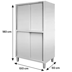Dulap depozitare inox cu trecere 4 usi laterala, 100x50x180 cm