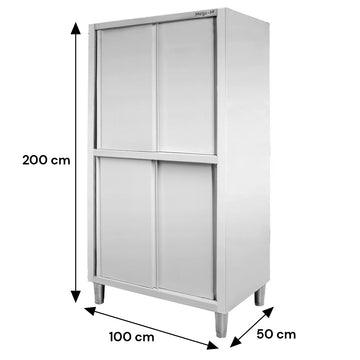 Dulap depozitare inox cu trecere 4 usi laterala, 100x50x200 cm