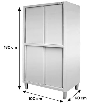 Dulap depozitare inox cu trecere 4 usi laterala, 100x60x180 cm
