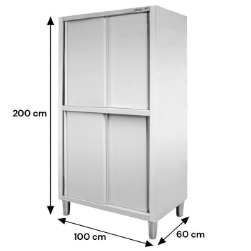 Dulap depozitare inox cu trecere 4 usi laterala, 100x60x200 cm