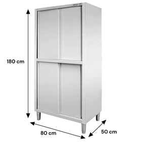 Dulap depozitare inox cu trecere 4 usi laterala, 80x50x180 cm