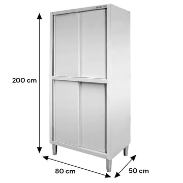 Dulap depozitare inox cu trecere 4 usi laterala, 80x50x200 cm Dulap de trecere 80x50x200 cm