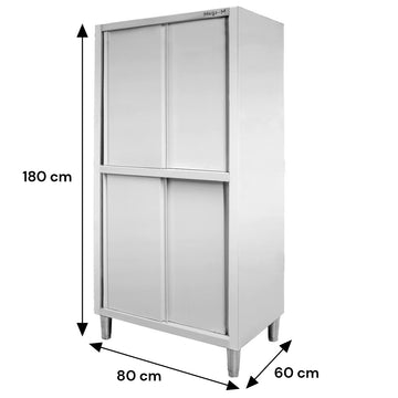 Dulap depozitare inox cu trecere 4 usi laterala, 80x60x180 cm