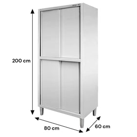 Dulap depozitare inox cu trecere 4 usi laterala, 80x60x200 cm Dulap de trecere 80x60x200 cm