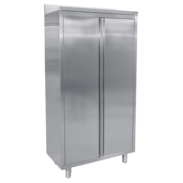 Dulap verical inox cu 3 polite, 100x50xH200 cm, usi batante