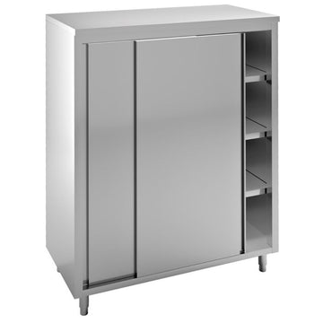 Dulap verical inox cu 3 polite, 100x60xH200 cm, usi culisante Fabricat din AISI 430 2