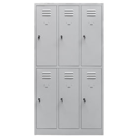 Dulap vestiar metalic cu 6 compartimente cu chei, 90x50xH180 cm