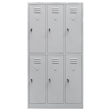 Dulap vestiar metalic cu 6 compartimente cu chei, 90x50xH180 cm