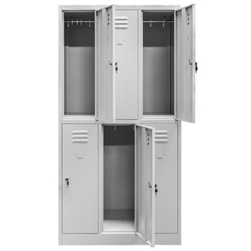 Dulap vestiar metalic cu 6 compartimente cu chei, 90x50xH180 cm