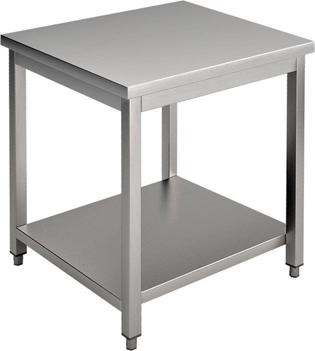 Masa inox, 700 x 600 x H850 mm. cu o polita