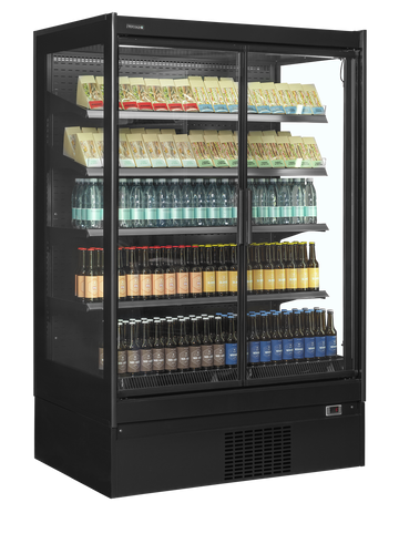 Vitrina frigorifica multideck extra neagra EXTRA1250CD vedere laterala Tefcold – vitrina frigorifica multideck extra pentru supermarket si retail alimentar