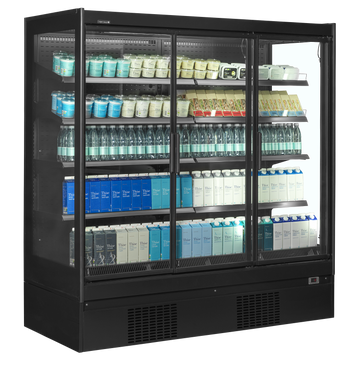 Vitrina frigorifica multideck extra neagra EXTRA1875CD vedere laterala Tefcold – vitrina frigorifica multideck extra pentru supermarket si retail alimentar