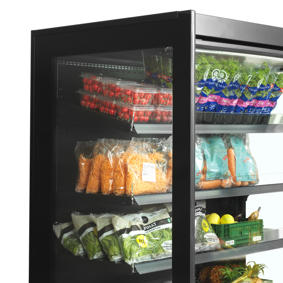 Vitrina frigorifica multideck extra neagra EXTRA1875CD detaliu Tefcold – vitrina frigorifica multideck extra pentru supermarket si retail alimentar