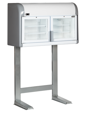 Expozitor de congelare alb, 170 l, -23-18 C, 2 uși din sticlă, racire statica, iluminare LED, puetere 212 W, clasa...