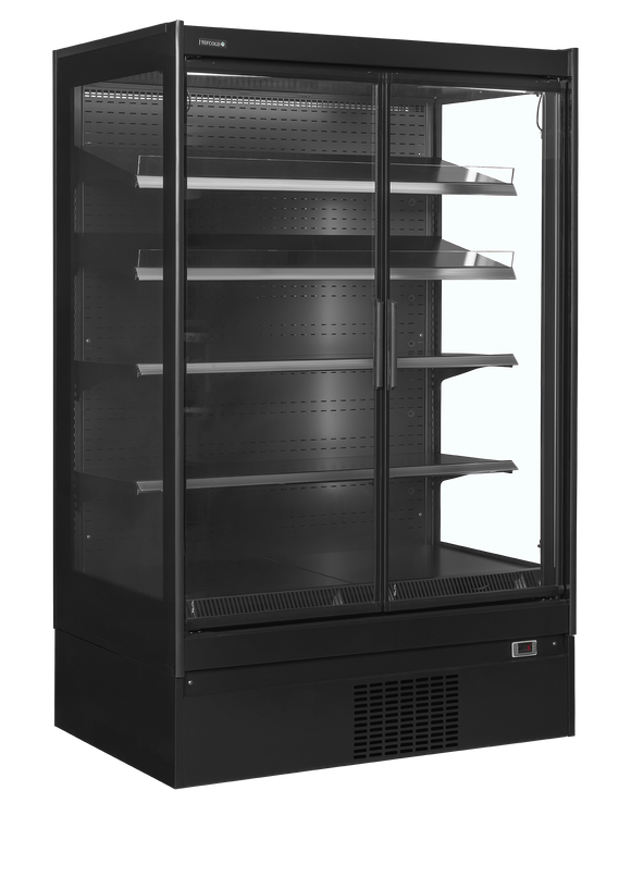 Vitrina frigorifica multideck extra neagra EXTRA1250CD, 770 l, +2/+6C, 2 usi Tefcold – vitrina frigorifica multideck extra pentru supermarket si retail alimentar