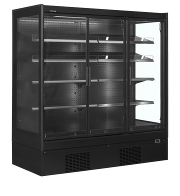 Vitrina frigorifica multideck extra neagra EXTRA1875CD, 1160 l, +2/+6C, 3 usi Tefcold – vitrina frigorifica multideck extra pentru supermarket si retail alimentar