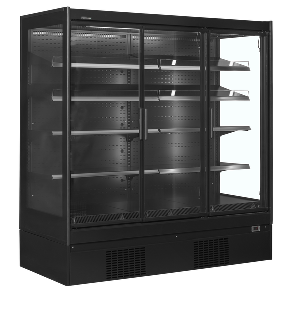 Vitrina frigorifica multideck extra neagra EXTRA1875CD, 1160 l, +2/+6C, 3 usi Tefcold – vitrina frigorifica multideck extra pentru supermarket si retail alimentar