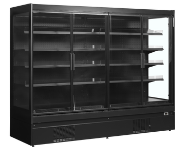 Vitrina frigorifica multideck extra neagra EXTRA2500CD, 1540 l, +2/+6C, 4 usi Tefcold – vitrina frigorifica multideck extra pentru supermarket si retail alimentar