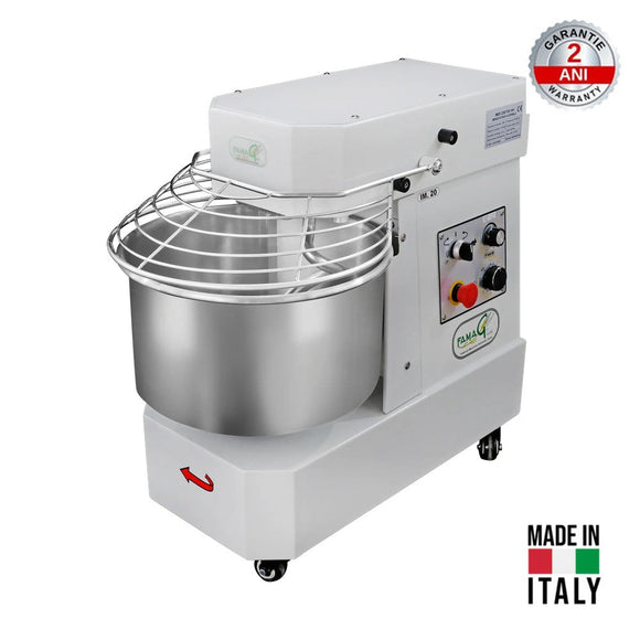 Malaxor spiral FAMAG IM20/230 10V HH – 20kg aluat, cuvă 24L, cuvă fixă, Made in Italy