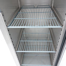Frigider inox 700 Litri, GN 21, cu usa sticla, 08 C, agent frigorific ecologic R290, cu roti - clasa energetica B