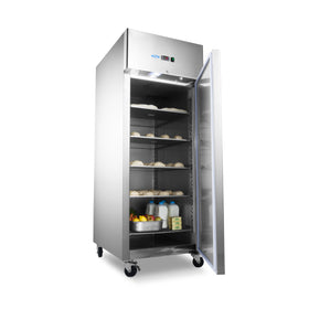 Frigider inox pentru patiserie (tavi 60x40 cm), -28 C, 800 Liti, ghidaje ajustabile, agent frigorific ecologic R290, cu roti