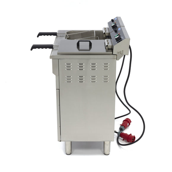 Friteuza electrica 2x16L, 2 cosuri, 380V, 10kW