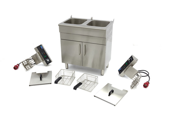 Friteuza electrica 2x16L, 2 cosuri, 380V, 10kW