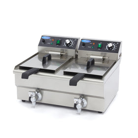 Friteuza electrica de banc 2x10L, 2 cosuri, 230V, 6KW