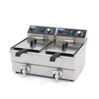 Friteuza electrica de banc 2x10L, 2 cosuri, 230V, 6KW