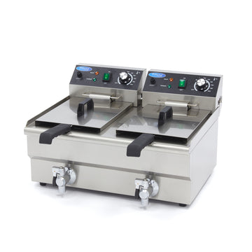 Friteuza electrica de banc 2x10L, 2 cosuri, 230V, 6KW