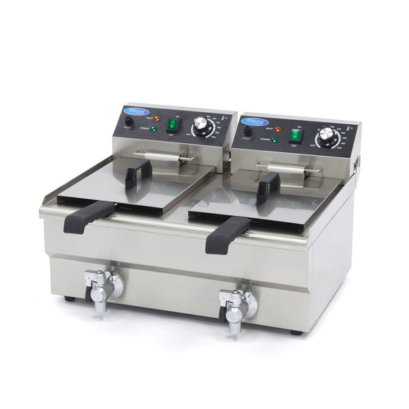 Friteuza electrica de banc 2x10L, 2 cosuri, 230V, 6KW