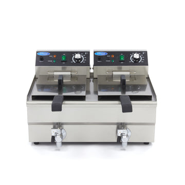 Friteuza electrica de banc 2x10L, 2 cosuri, 230V, 6KW