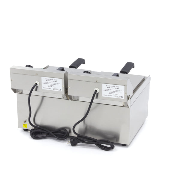 Friteuza electrica de banc 2x10L, 2 cosuri, 230V, 6KW
