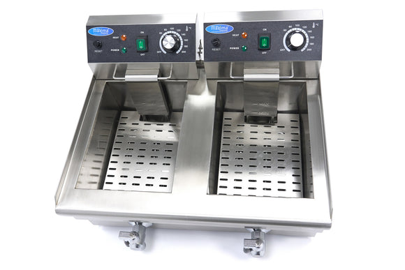 Friteuza electrica de banc 2x10L, 2 cosuri, 230V, 6KW