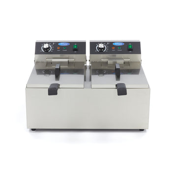 Friteuza electrica de banc 2x11L, 2 cosuri, 230V, 6kW Friteuza electrica dubla cu o