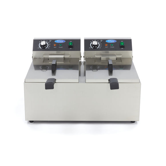 Friteuza electrica de banc 2x11L, 2 cosuri, 230V, 6kW Friteuza electrica dubla cu o