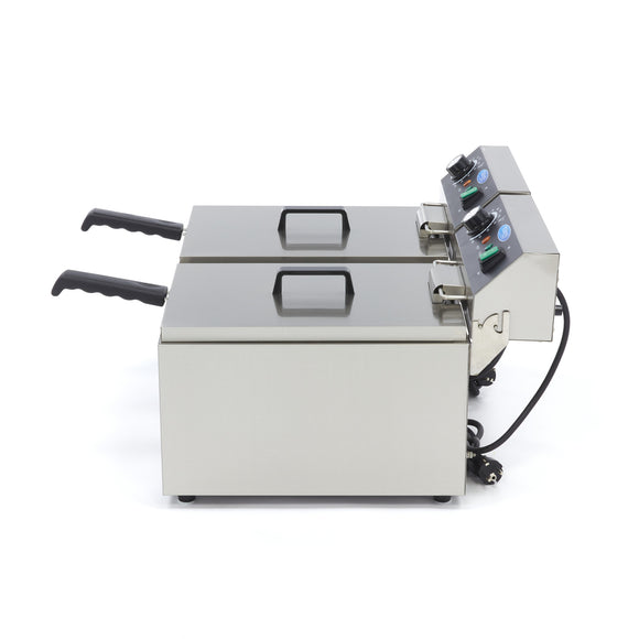 Friteuza electrica de banc 2x11L, 2 cosuri, 230V, 6kW Friteuza electrica dubla cu o