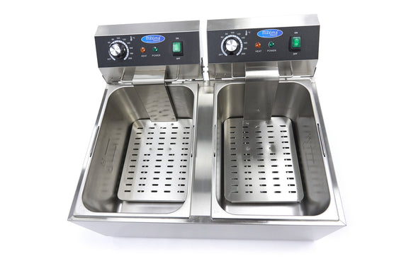 Friteuza electrica de banc 2x11L, 2 cosuri, 230V, 6kW Friteuza electrica dubla cu o