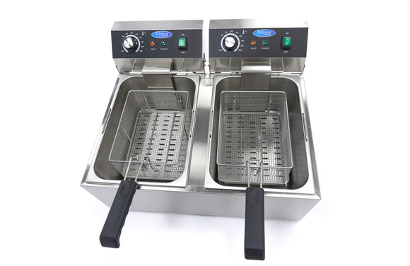 Friteuza electrica de banc 2x11L, 2 cosuri, 230V, 6kW Friteuza electrica dubla cu o