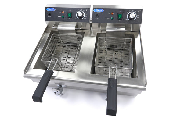 Friteuza electrica de banc 2x13L, 2 cosuri, 230V, 6kW