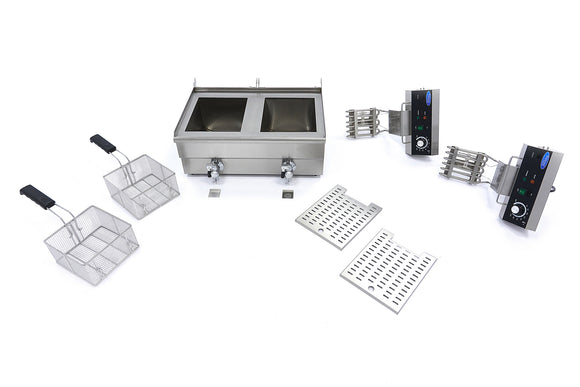 Friteuza electrica de banc 2x13L, 2 cosuri, 230V, 6kW