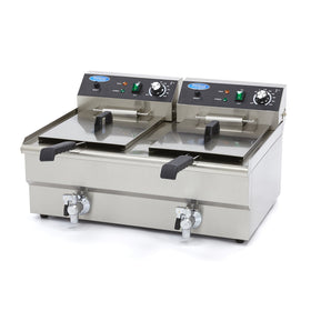 Friteuza electrica de banc 2x16L, 2 cosuri, 230V, 3kW