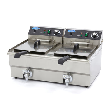 Friteuza electrica de banc 2x16L, 2 cosuri, 230V, 3kW