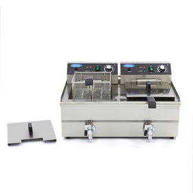 Friteuza electrica de banc 2x16L, 2 cosuri, 230V, 3kW
