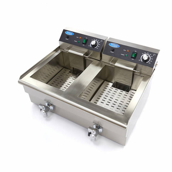 Friteuza electrica de banc 2x16L, 2 cosuri, 230V, 3kW
