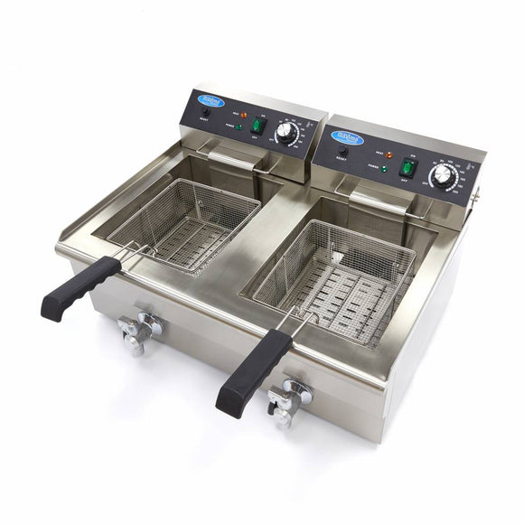 Friteuza electrica de banc 2x16L, 2 cosuri, 230V, 3kW