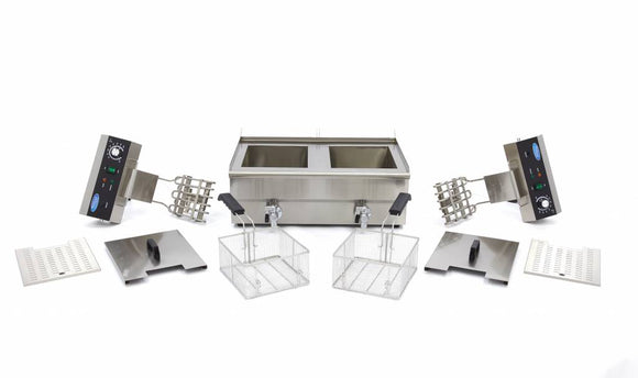 Friteuza electrica de banc 2x16L, 2 cosuri, 230V, 3kW