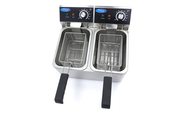 Friteuza electrica de banc 2x4L, 2 cosuri, 230V, 5kW Friteuza electrica dubla cu o
